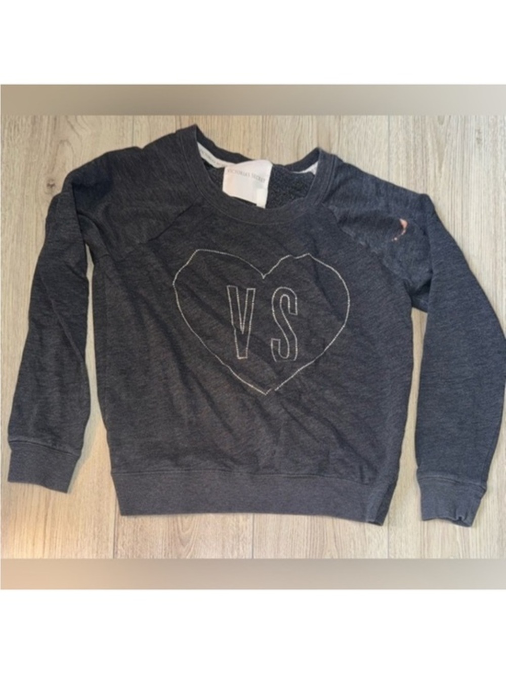 Victoria's Secret Dark Gray VS Heart Logo Sweatshirt Crewneck crew sweater